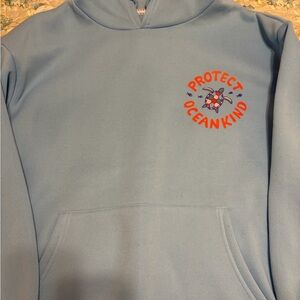 Light Blue Hoodie with Ocean Design